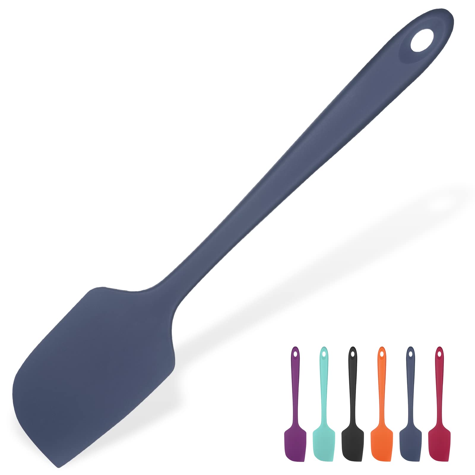 U-Taste 14in silicone spatula midnight blue for efficient bowl scraping.
