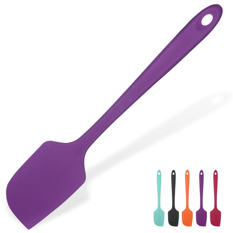 U-Taste 14in silicone spatula with purple handle, ideal for scraping bowls.