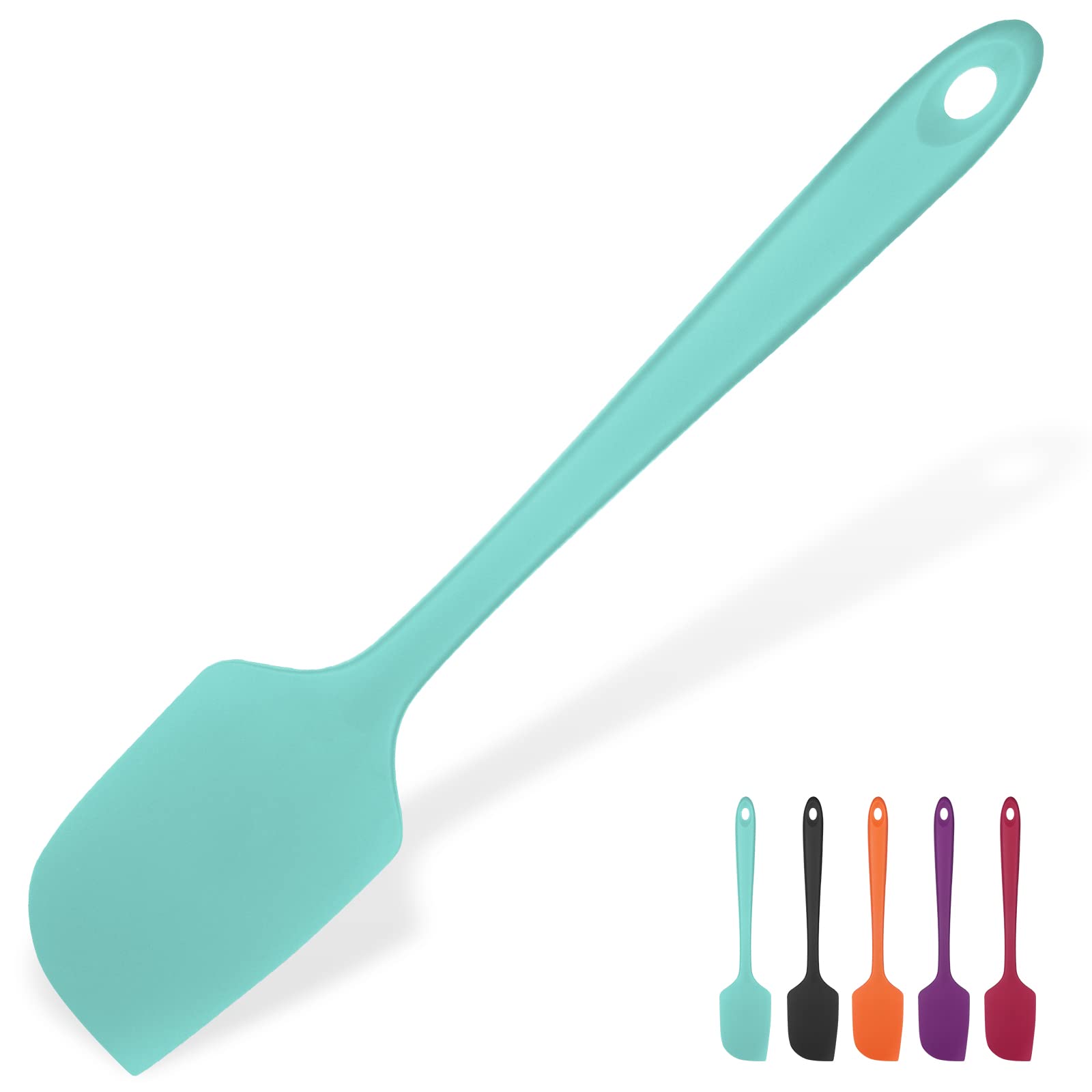 U-Taste 14in spatula front view in Aqua Sky, heat resistant and nonstick for easy cooking.
