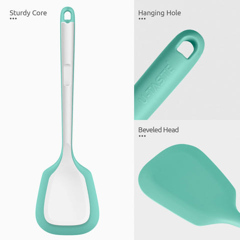 U-Taste angled head offers precise control for flipping