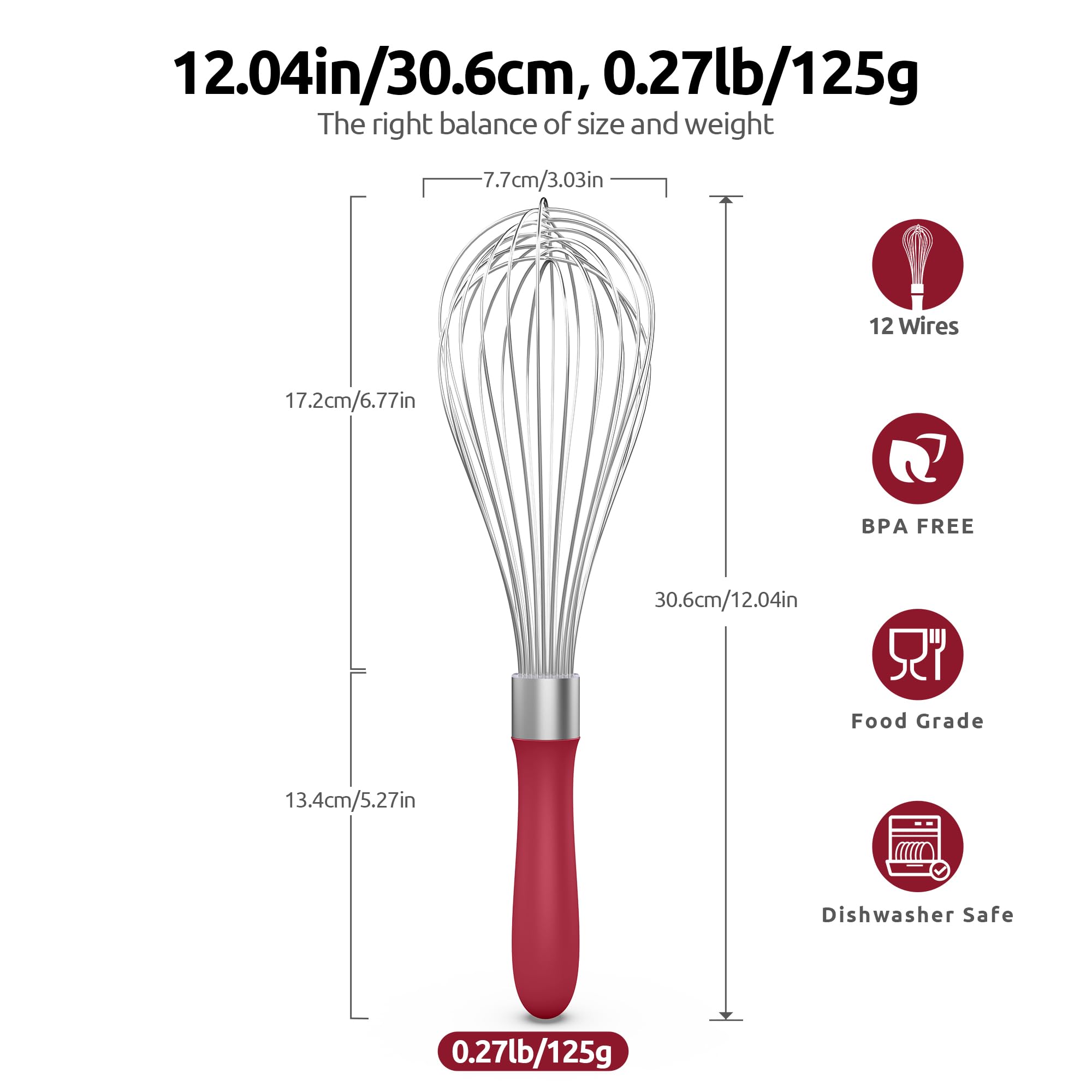 U-Taste 18/10 stainless steel wires deliver durable whisking