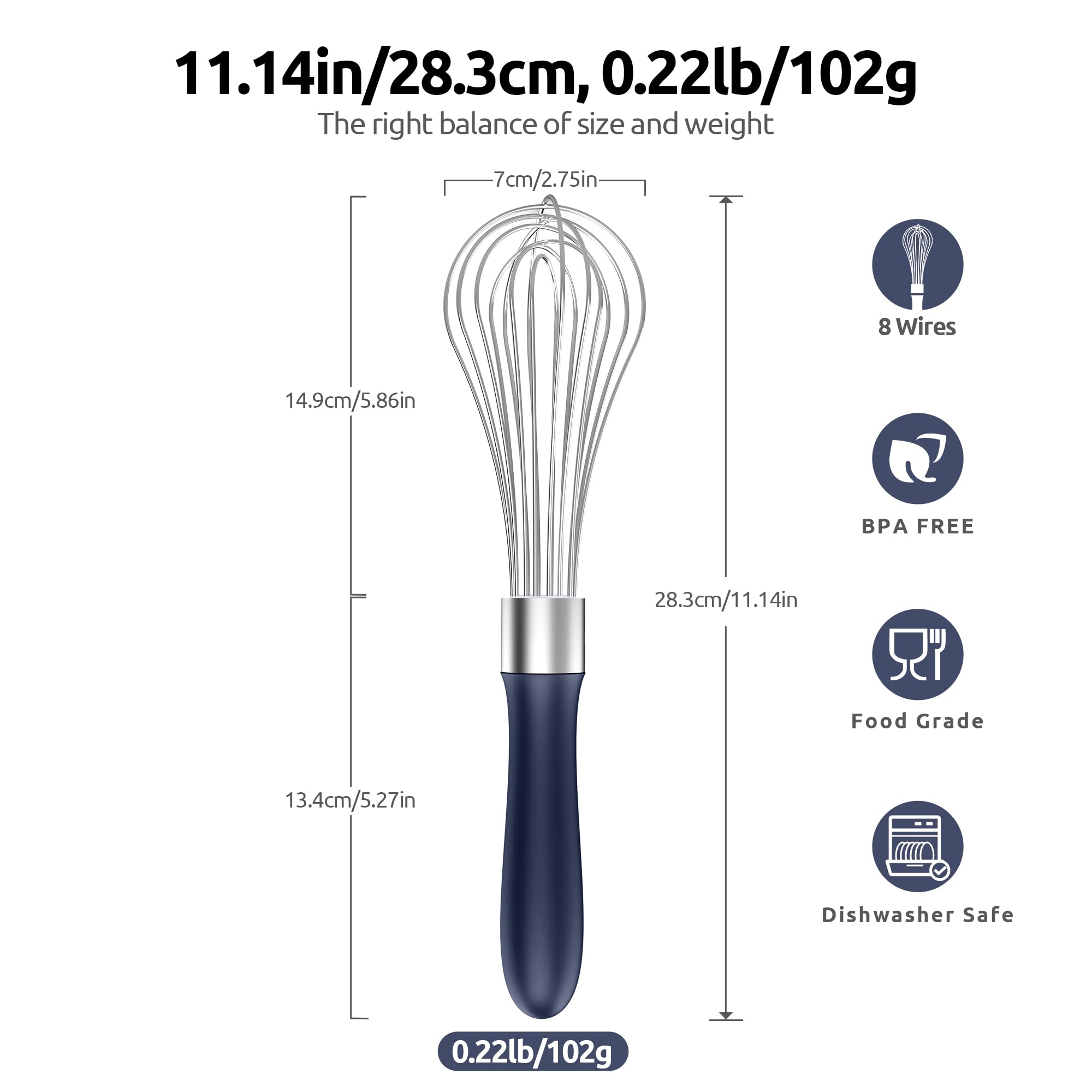 U-Taste 18/10 stainless steel wires resist rust for durable whisking