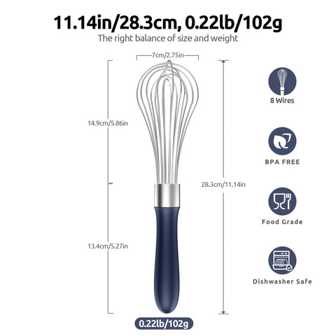 U-Taste 18/10 stainless steel wires resist rust for durable whisking