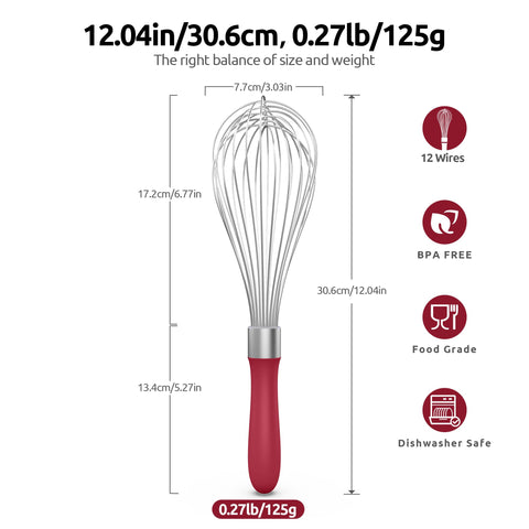 U-Taste 18/10 stainless steel wires deliver durable whisking