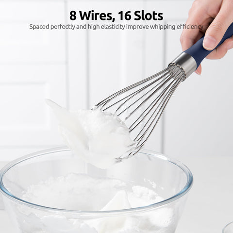 Ergonomic handle design fits your hand for comfortable, fatigue-free whisking