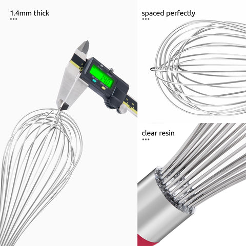 U-Taste heavy-duty mixing whisk resists bending and fatigue