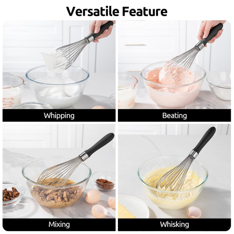 U-Taste heavy-duty whisk blends dressings and gravies with ease.