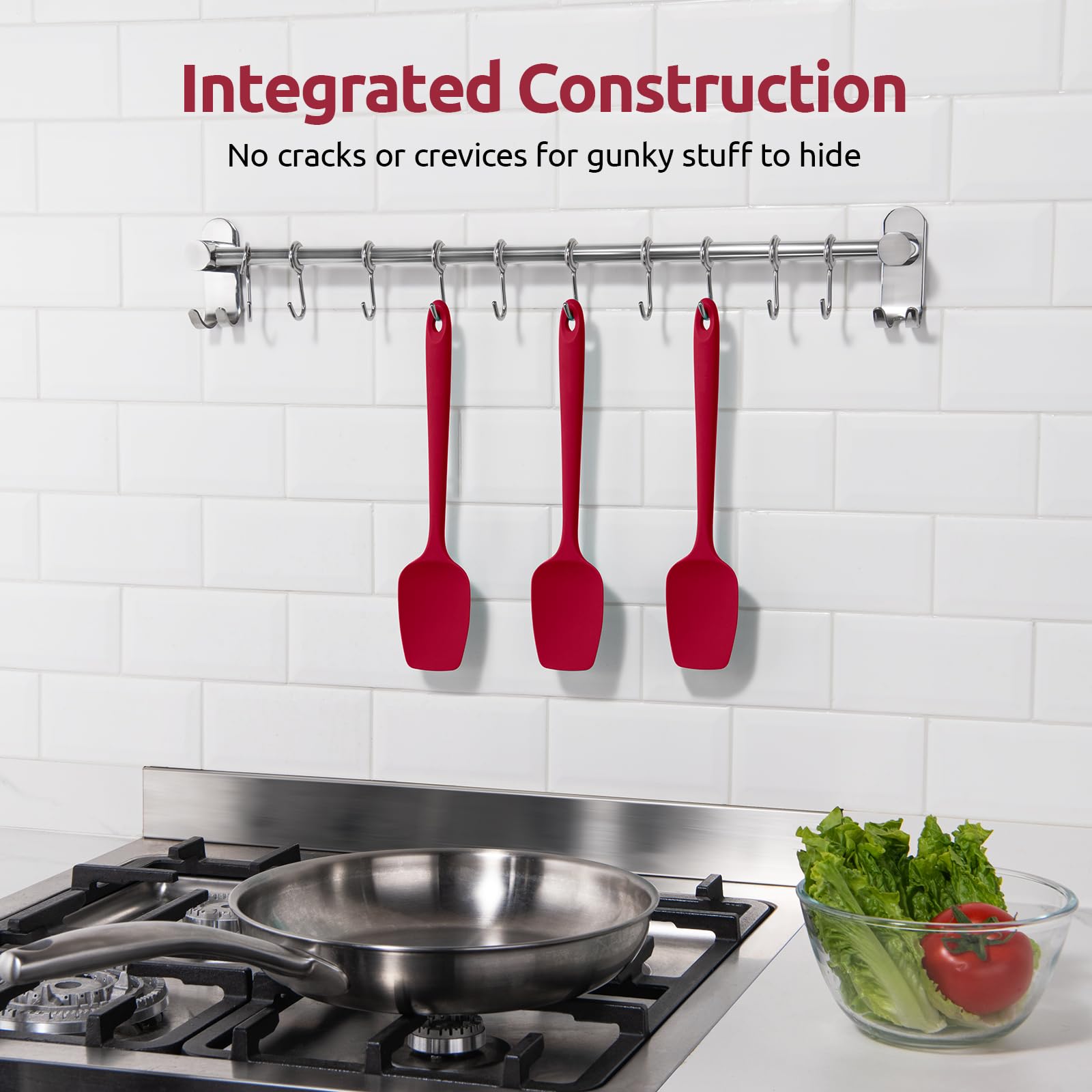 U-Taste red color brightens the kitchen while cooking