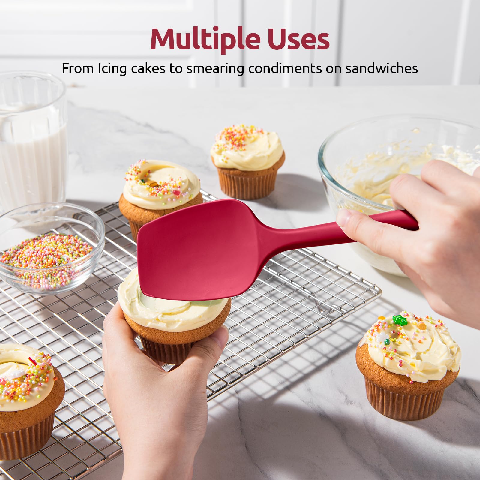 U-Taste red handle stays cool during cooking