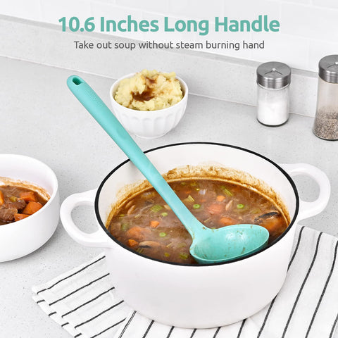 U-Taste dishwasher-safe silicone ladle for easy cleaning.