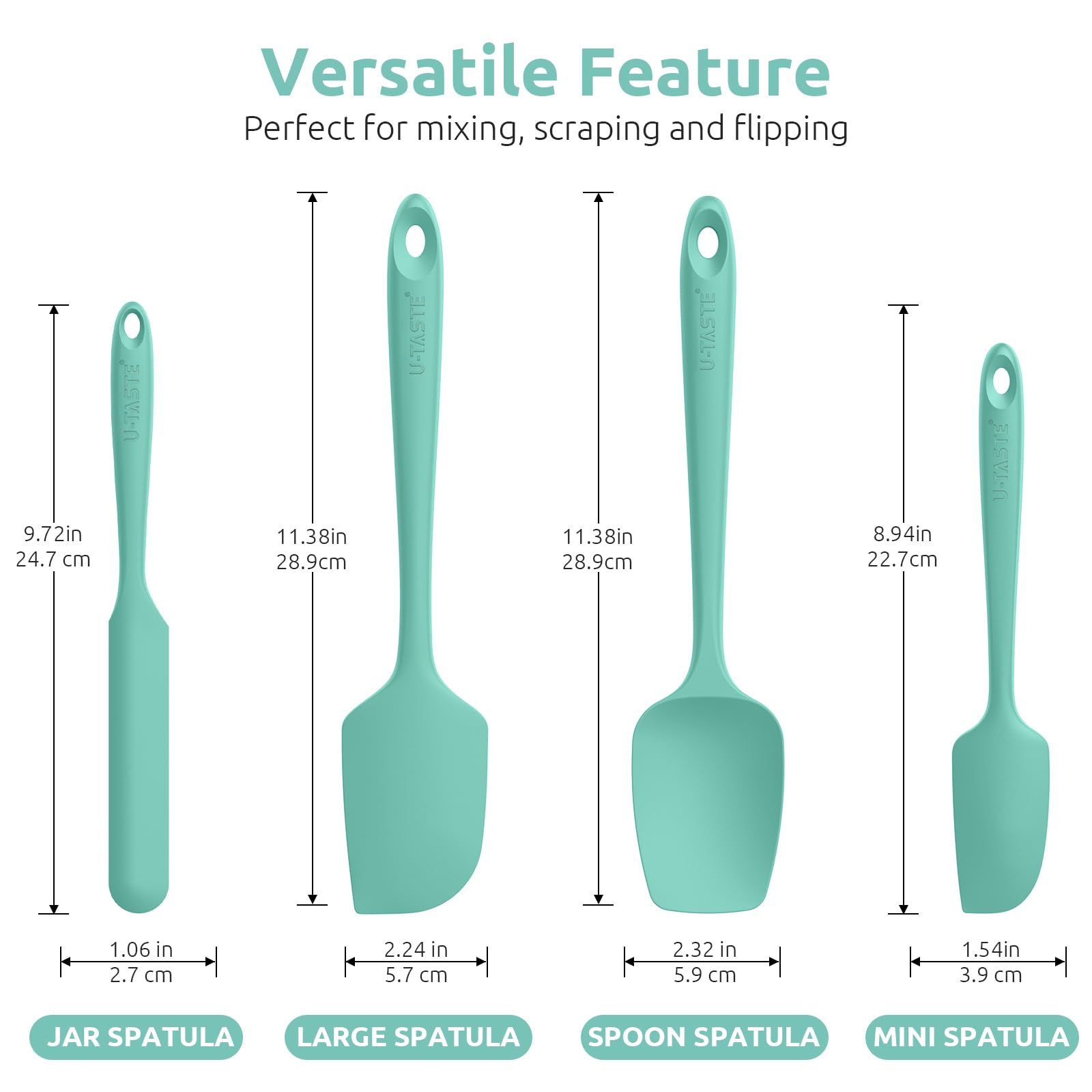 U-Taste flexible silicone spatula scraping bowls and pans with precision