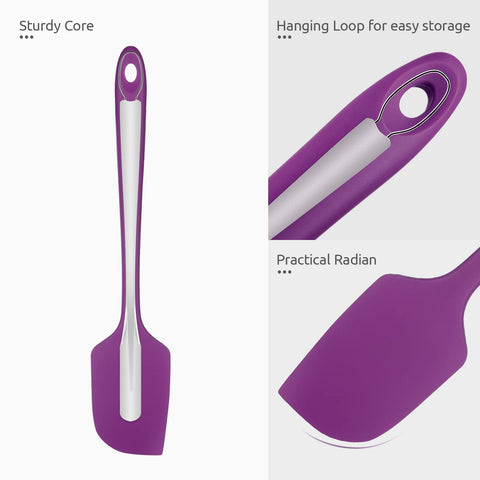 U-Taste flexible silicone spatula conforms to bowls for thorough scraping.