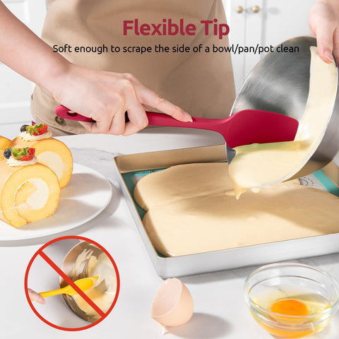 U-Taste large spatula 11.38 inches balances stiffness and flexibility for bowls.