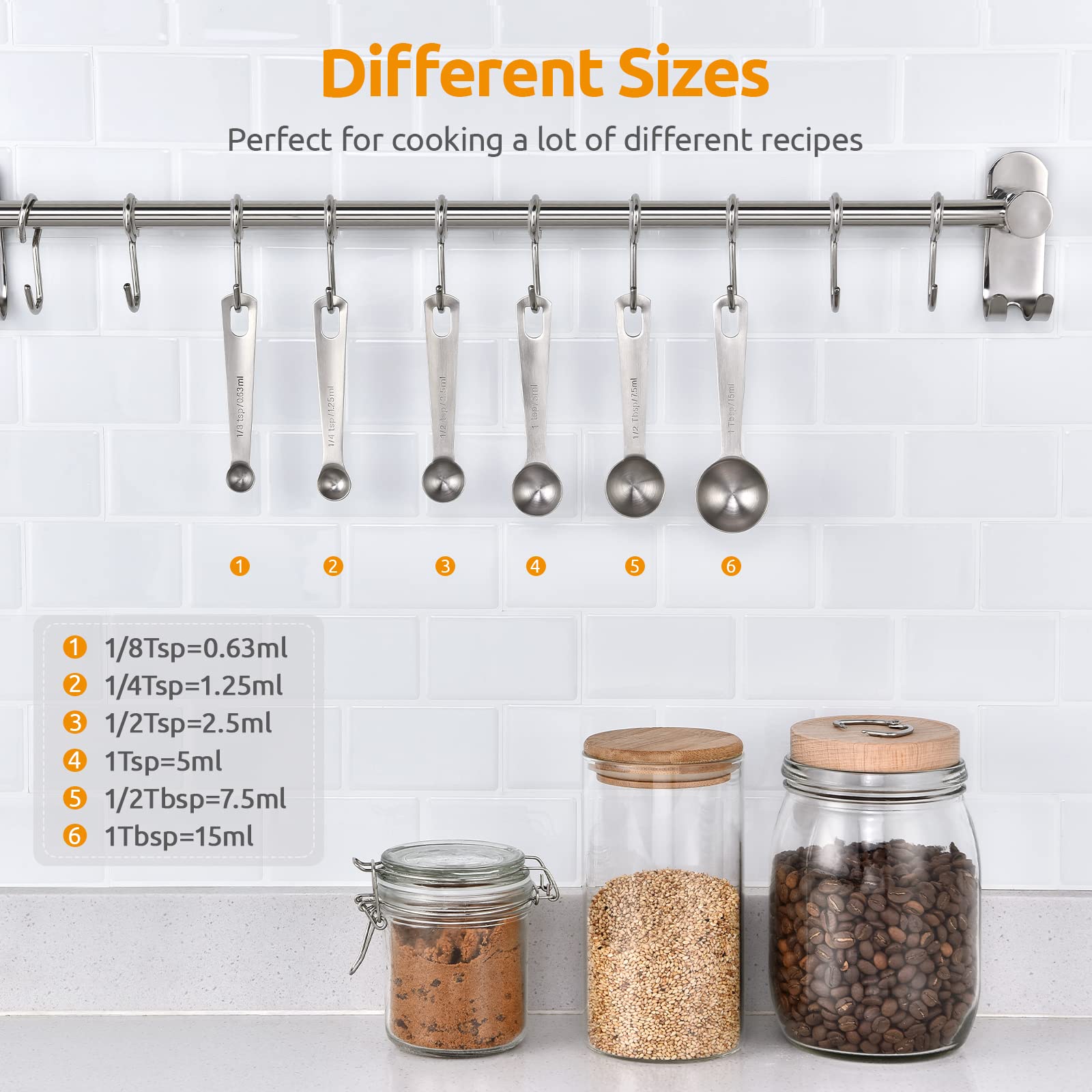 U-Taste 18/8 stainless steel spoons resist rust and odors during daily cooking.