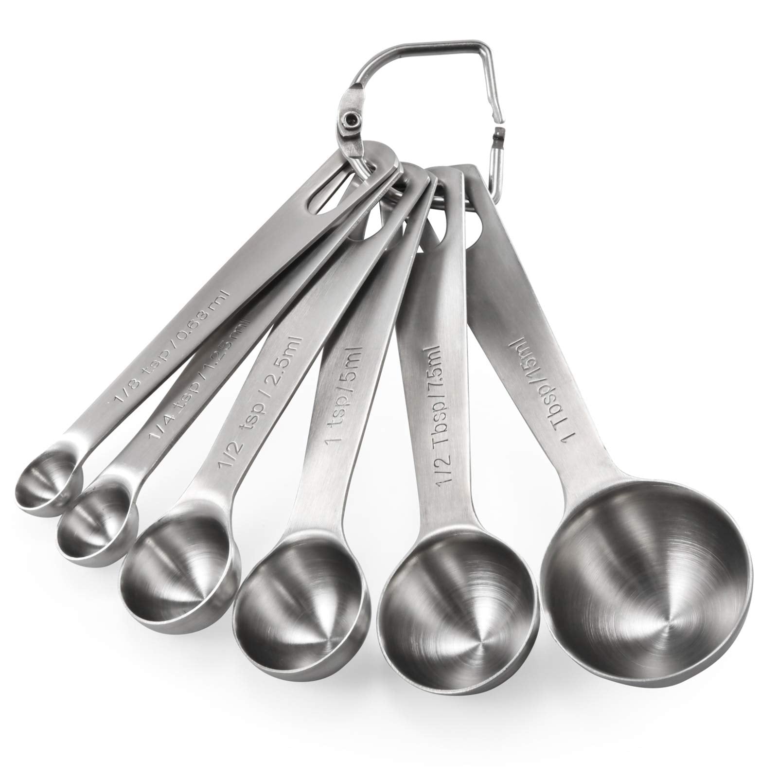 U-Taste measuring spoons with etched markings for precise baking.