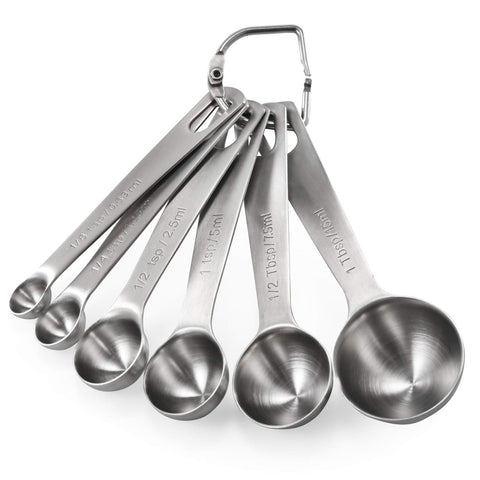 U-Taste measuring spoons with etched markings for precise baking.
