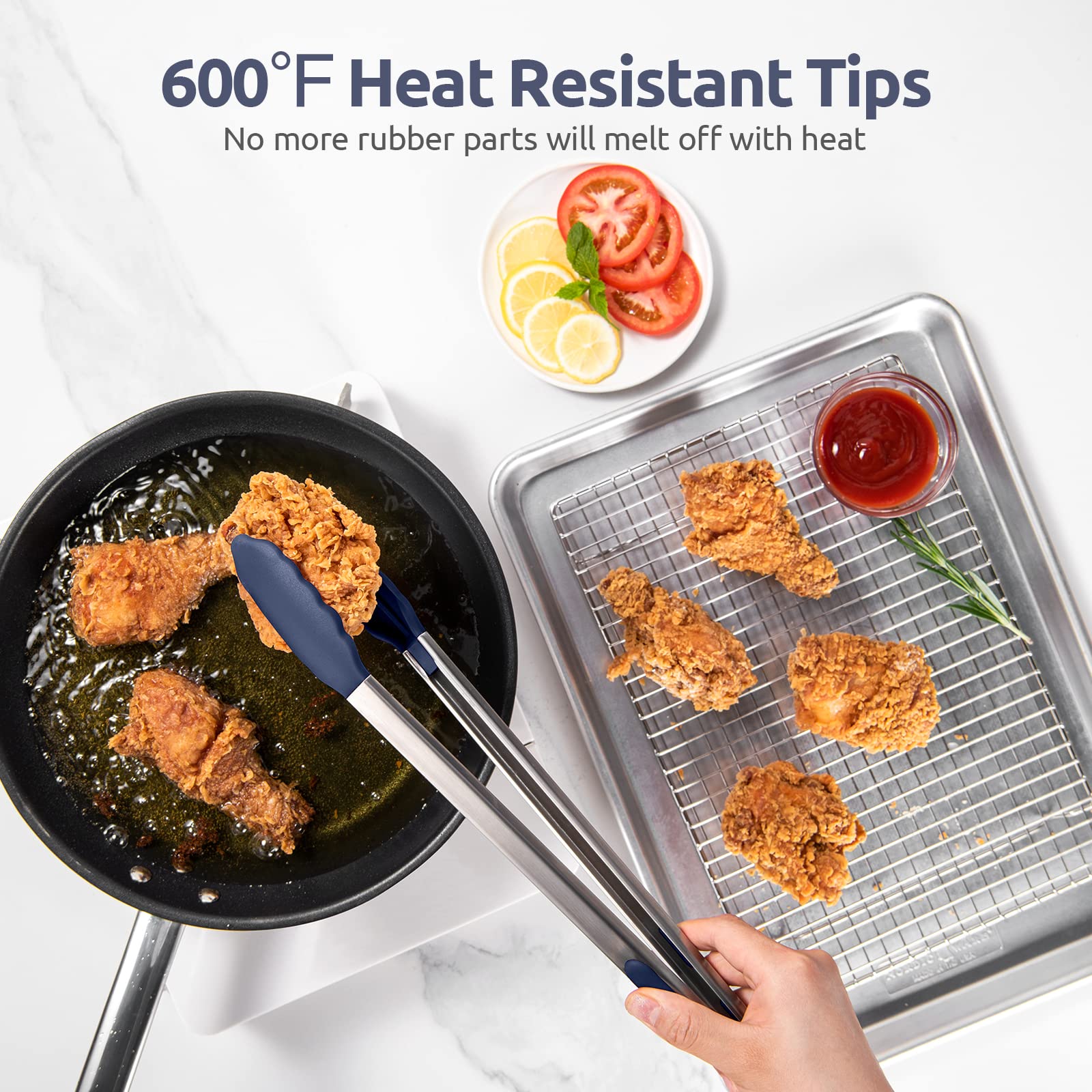 U-Taste extra-long 16-inch design keeps hands away from heat while grilling.