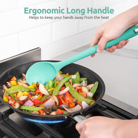 U-Taste scratchproof silicone-tip spoon prevents scratches on nonstick surfaces.