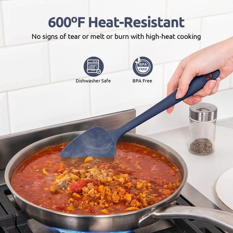 U-Taste seamless-design spatula reduces gunk for easy cleaning.