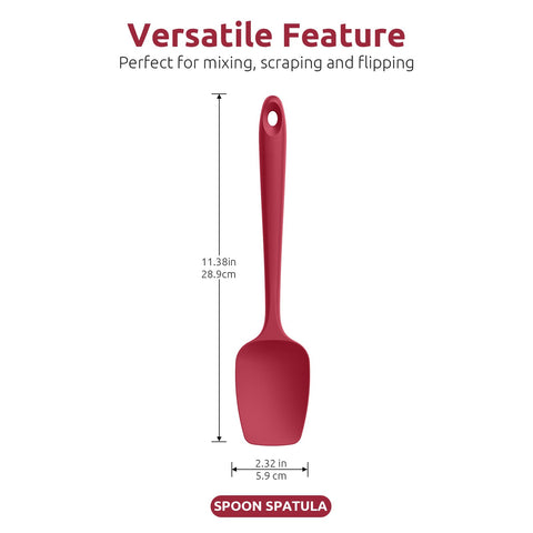U-Taste silicone spoon spatula set with seamless integrated design for easy cleaning