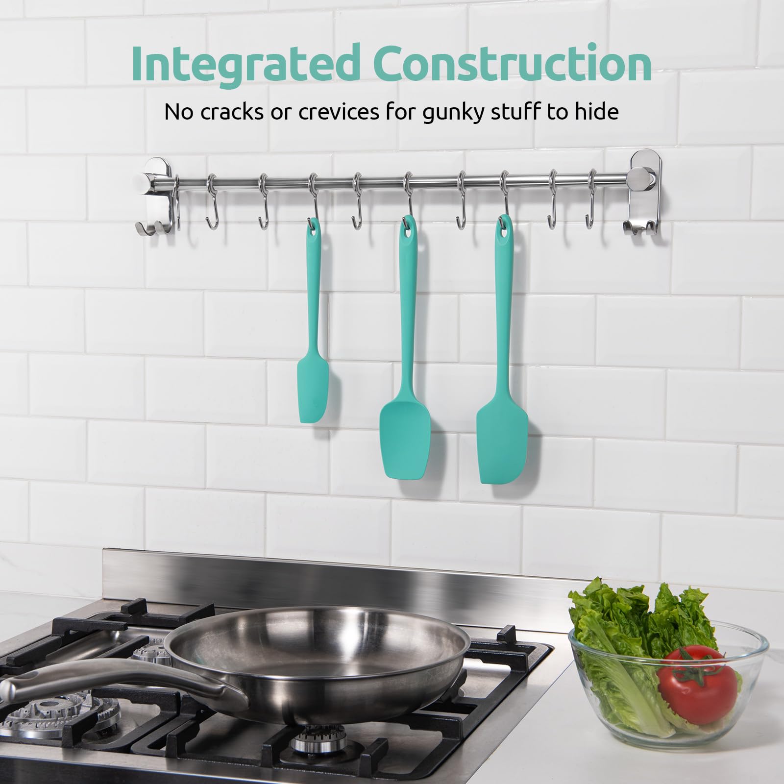 U-Taste silicone spatula set ideal for mixing, scraping, and stirring.
