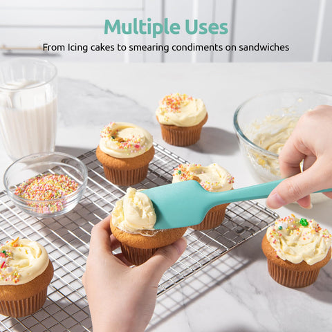 U-Taste silicone spatula safe for nonstick cookware, preventing scratches.
