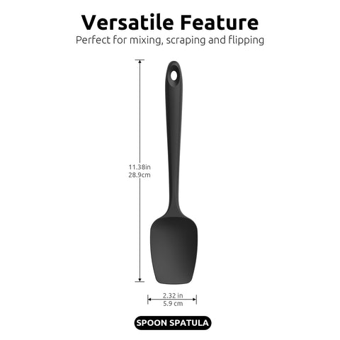 U-Taste silicone spoon spatula set sturdy handle design for comfortable mixing and scraping.
