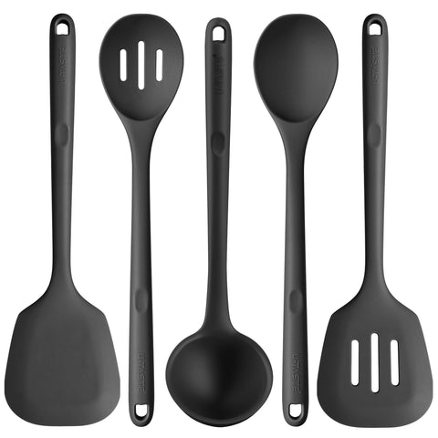 U-Taste 13.6-inch silicone utensil with long handle for safe stove-top cooking.