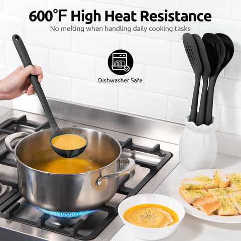 U-Taste silicone tip prevents coating damage on nonstick pots.