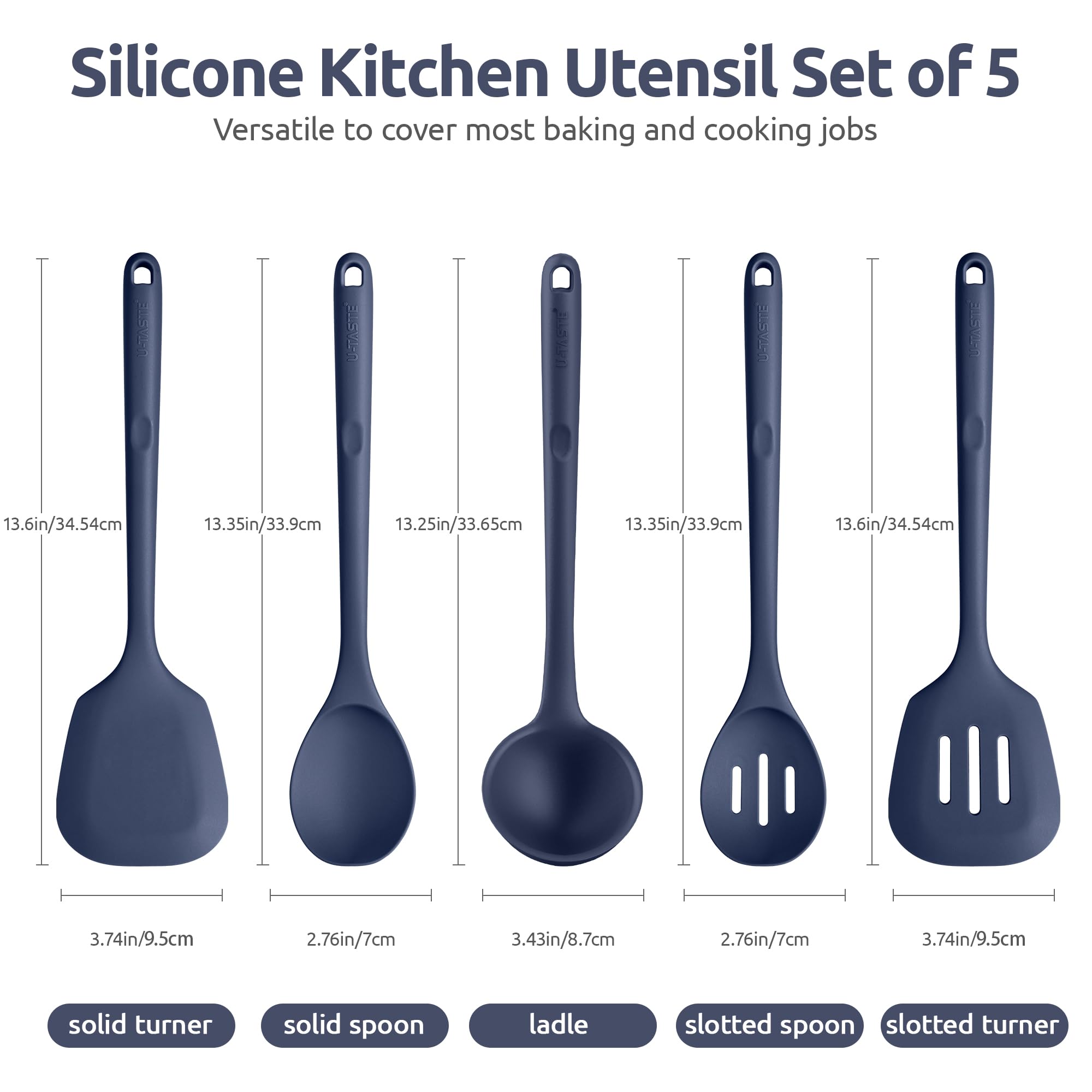 U-Taste silicone spoon with soft tip protecting non-stick cookware