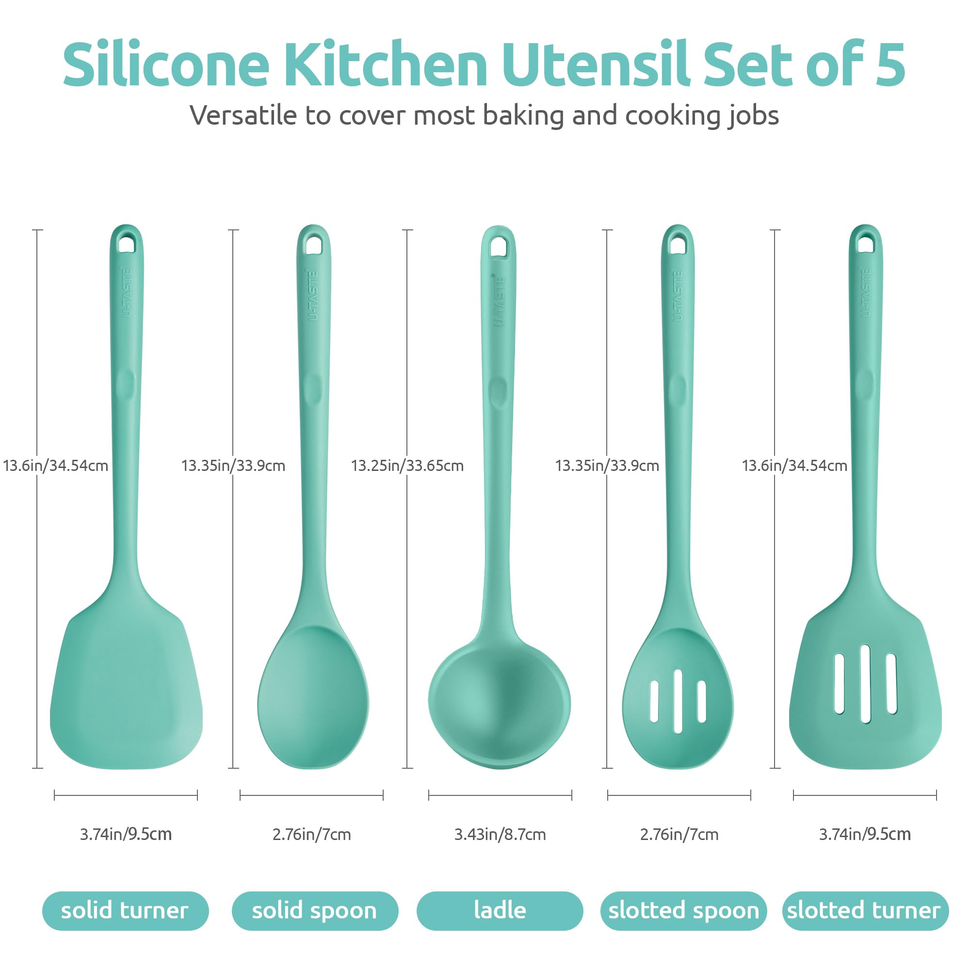 U-Taste solid turner spatula in action protecting non-stick cookware during flipping