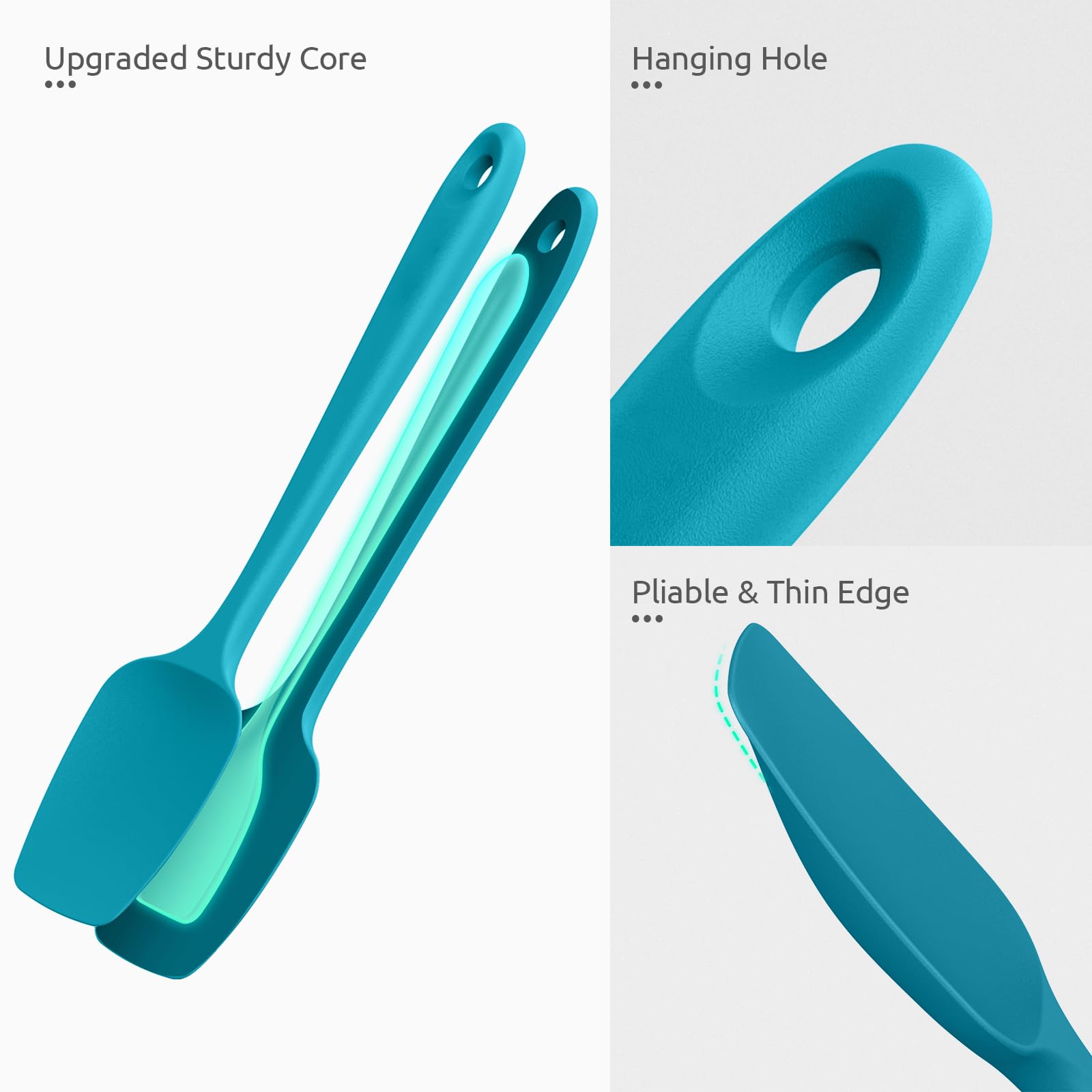 U-Taste sturdy-core spatula resists bending when folding thick mixtures