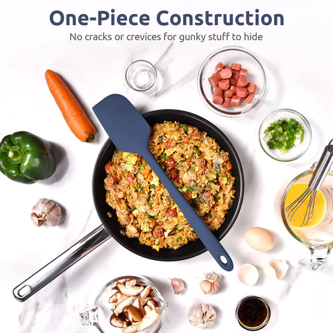 U-Taste wide blade minimizes mess when smoothing batter.