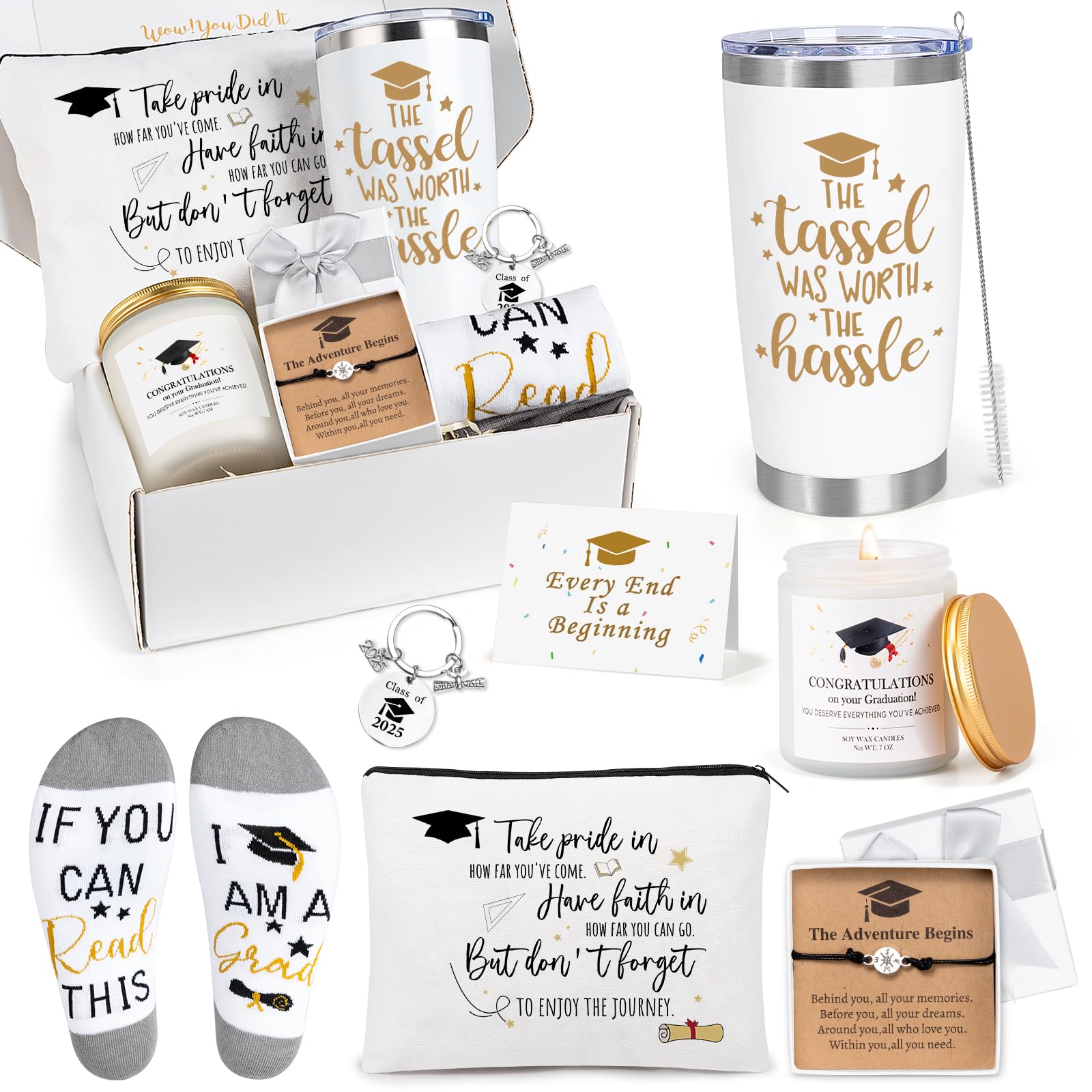 UAREHIBY graduation 20oz tumbler with lid for daily beverages