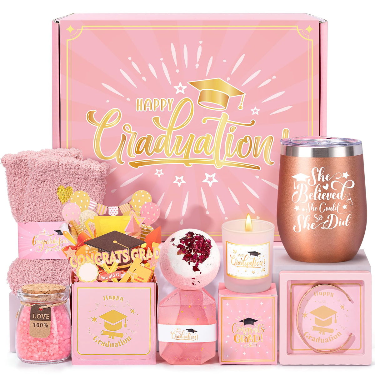 UAREHIBY graduation gift box pink, perfect for celebrating a milestone.