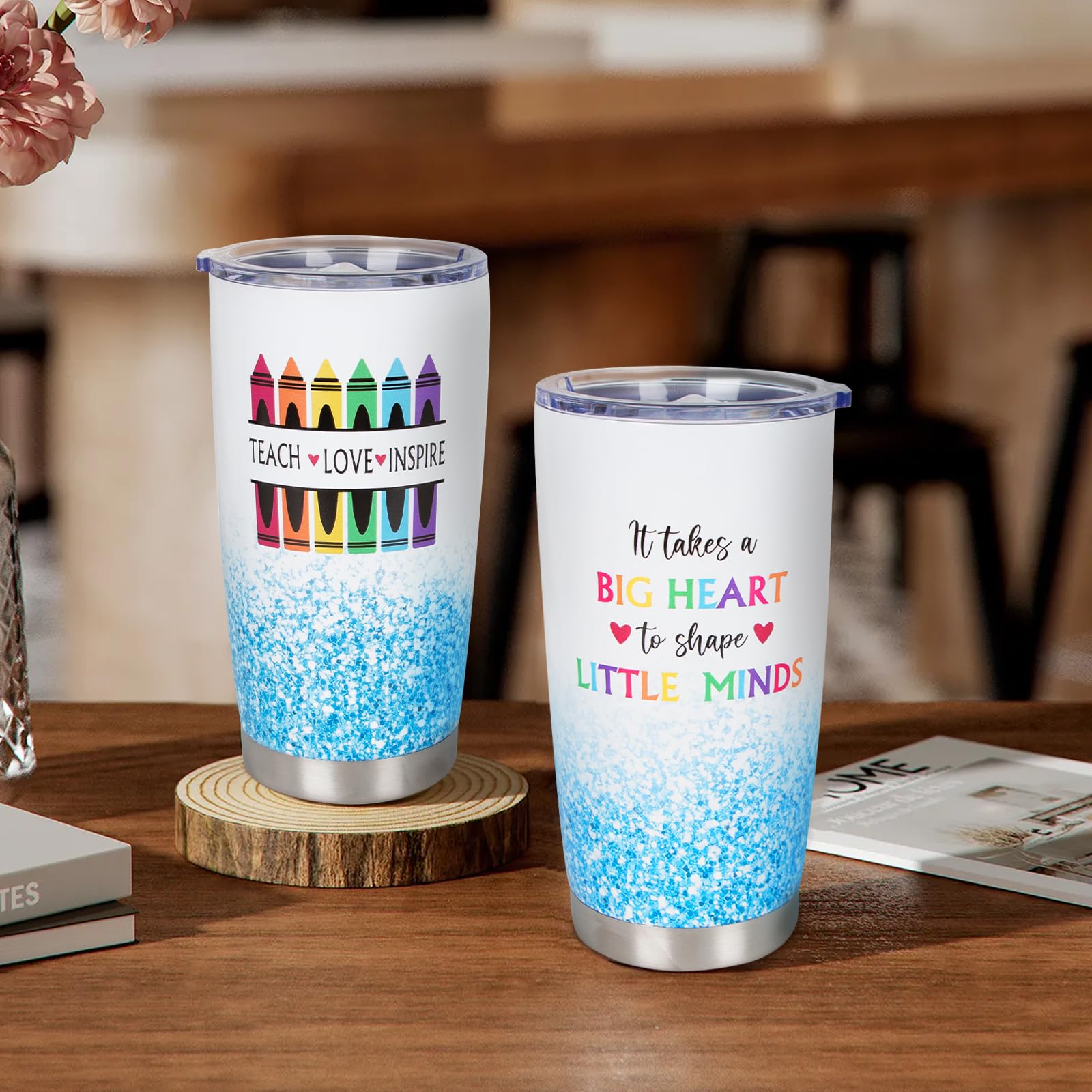 UAREHIBY clear acrylic pen holder keeps classroom supplies organized