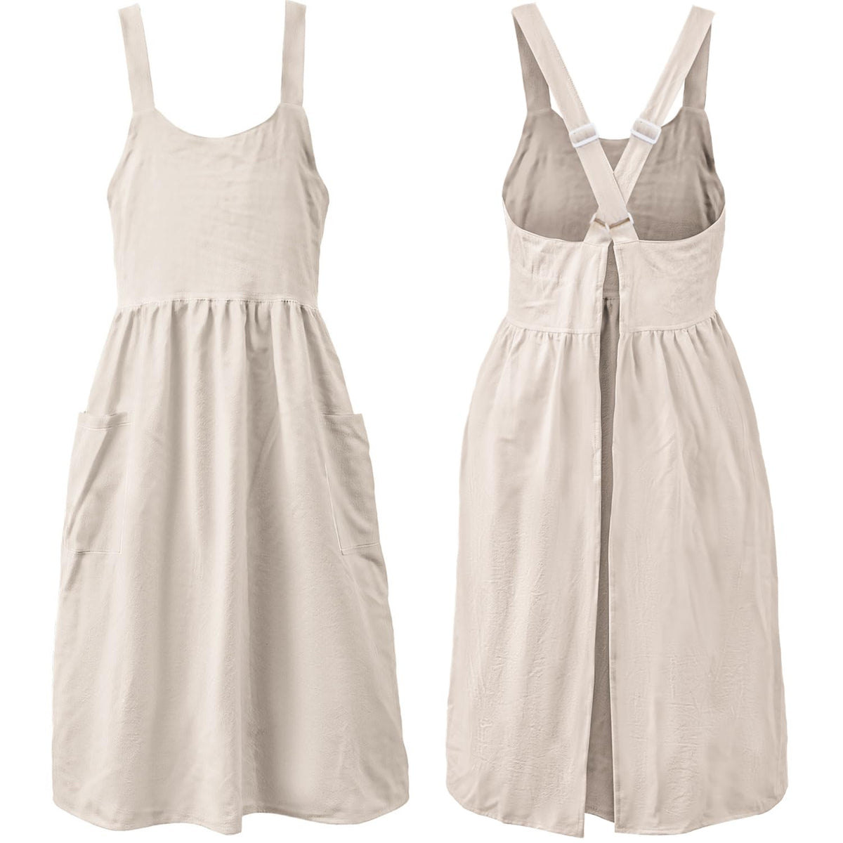 Uaussi cotton linen cross-back apron for comfortable daily wear.