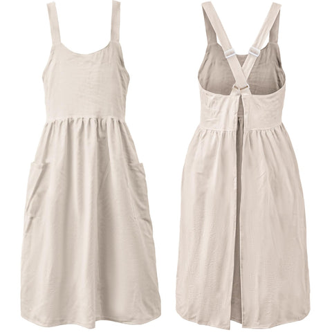 Uaussi cotton linen cross-back apron for comfortable daily wear.