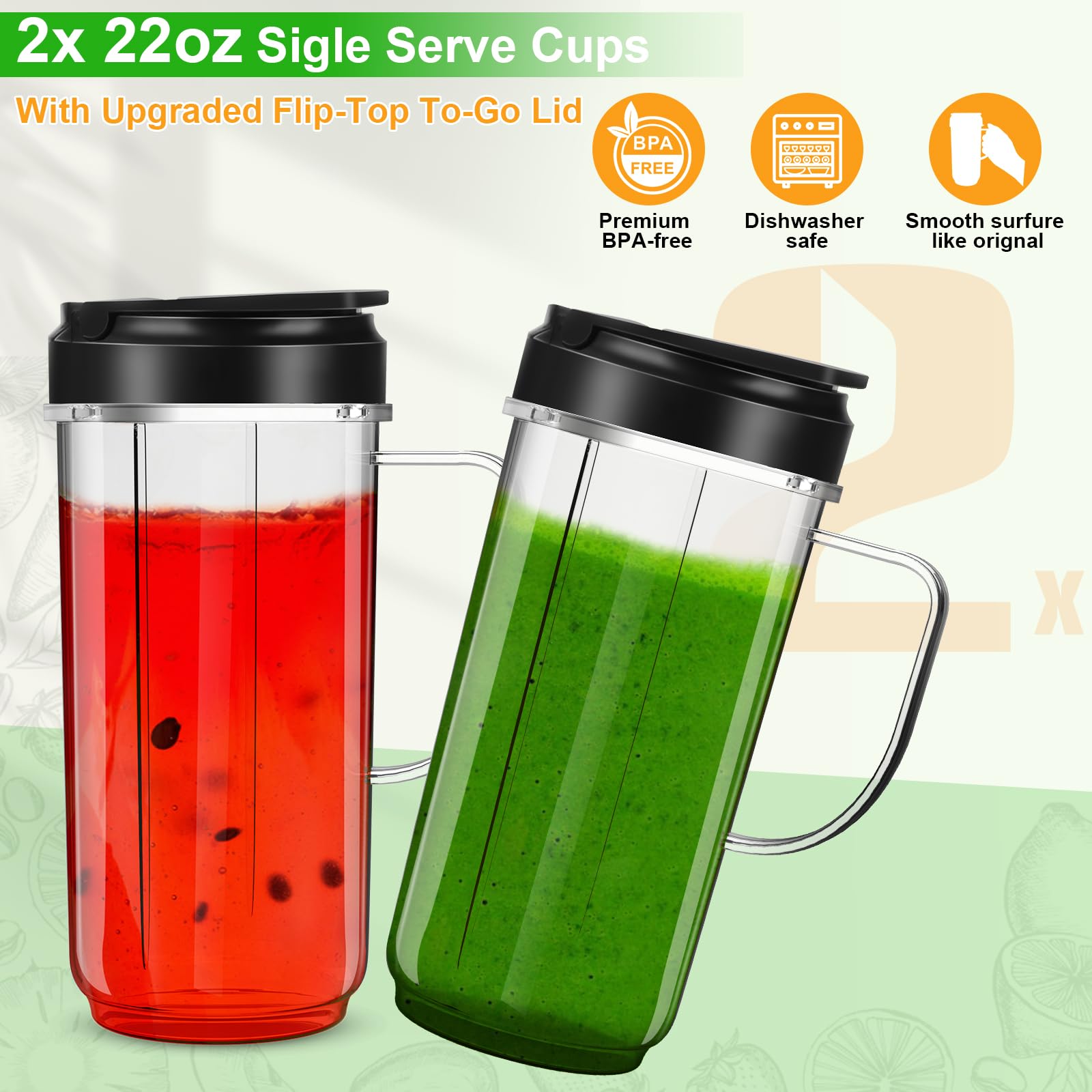UBYNID 2-pack cups with handles for versatile on-the-go use.