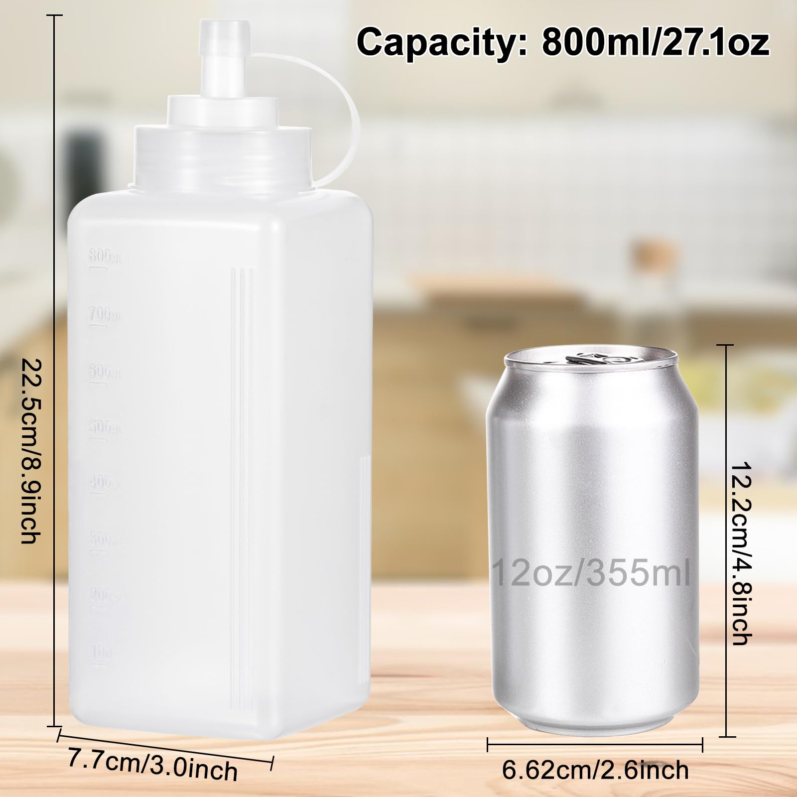 Clear BPA-free LDPE bottle by Uceoo for ketchup and dressings.