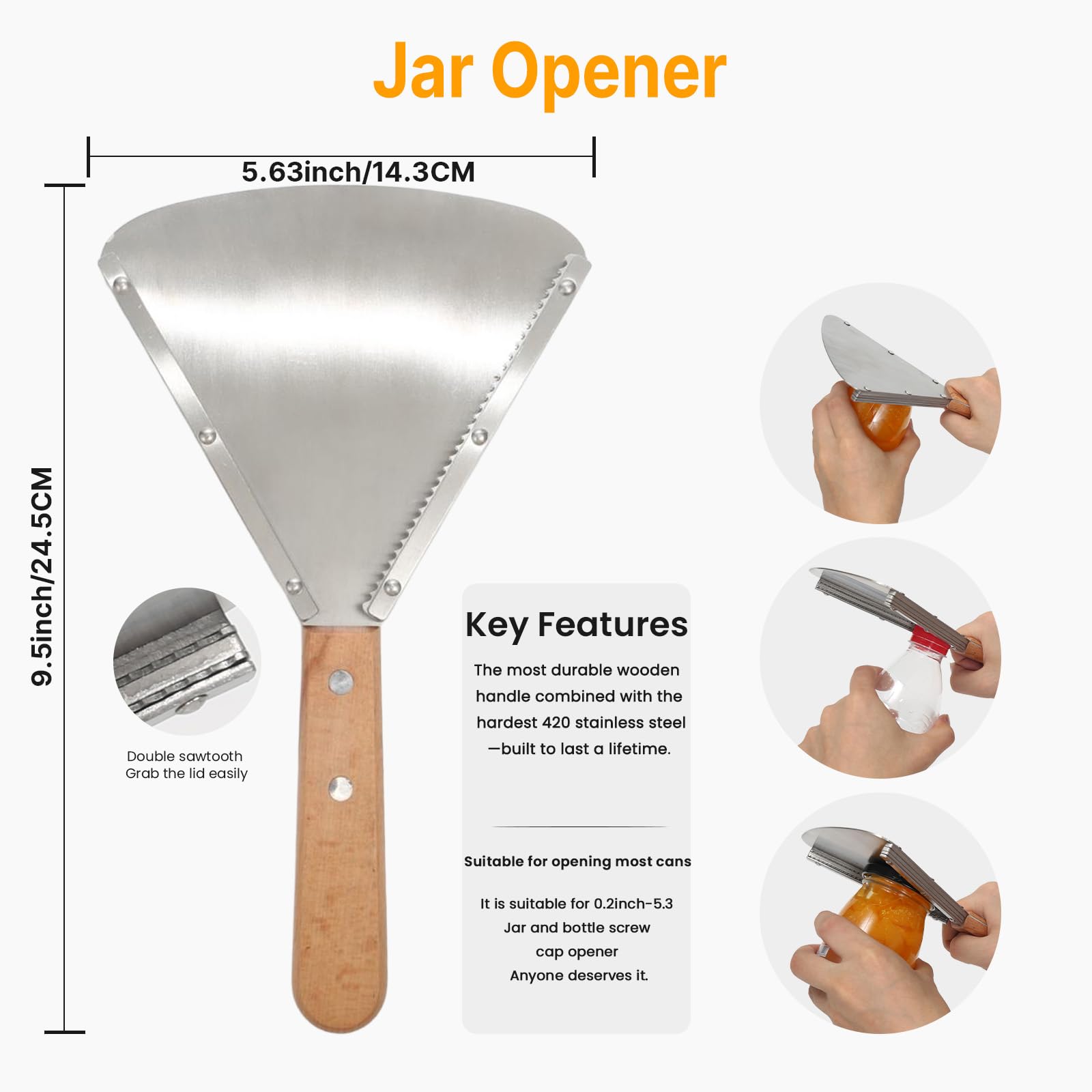 UCerdveos jar opener showing stainless-steel teeth gripping lid
