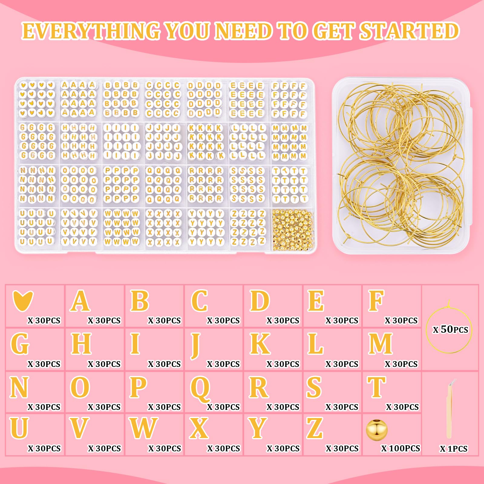 Ucnemous gold beads 4mm for elegant, reusable wine markers