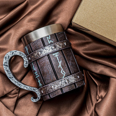 UCOMINS 20oz capacity rune mug ideal for beer, coffee, or seasonal celebrations.