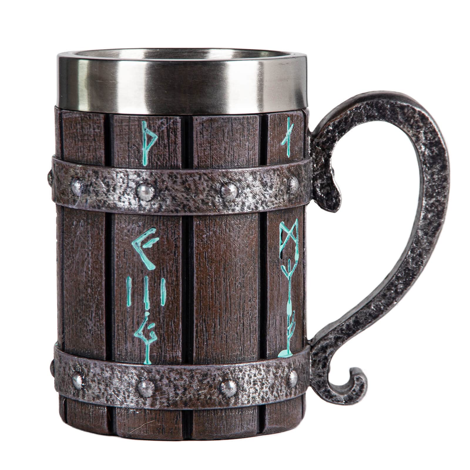 UCOMINS Nordic Viking Rune Mug tankard with sturdy handle for a comfortable grip.