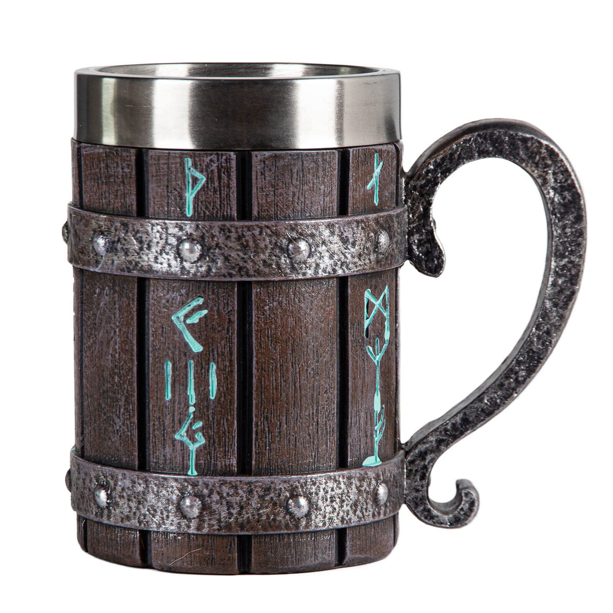 UCOMINS Nordic Viking Rune Mug tankard with sturdy handle for a comfortable grip.