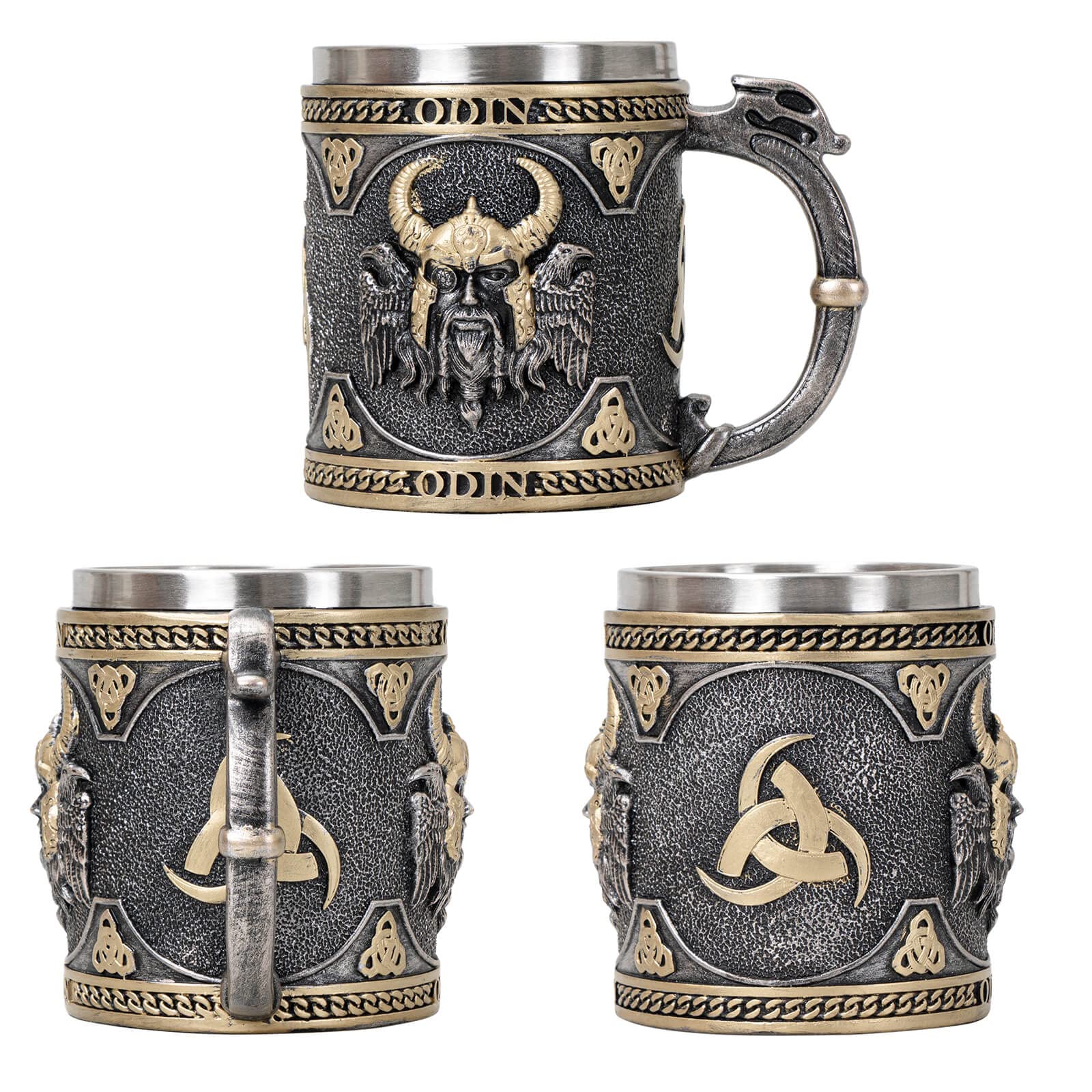 UCOMINS Odin Viking mug inside stainless-steel lining keeps beverages well balanced.