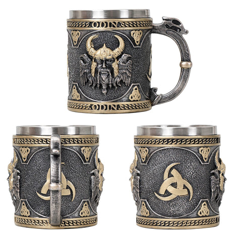 UCOMINS Odin Viking mug inside stainless-steel lining keeps beverages well balanced.