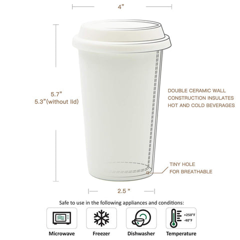UDMG white ceramic cup with glossy finish for a premium look