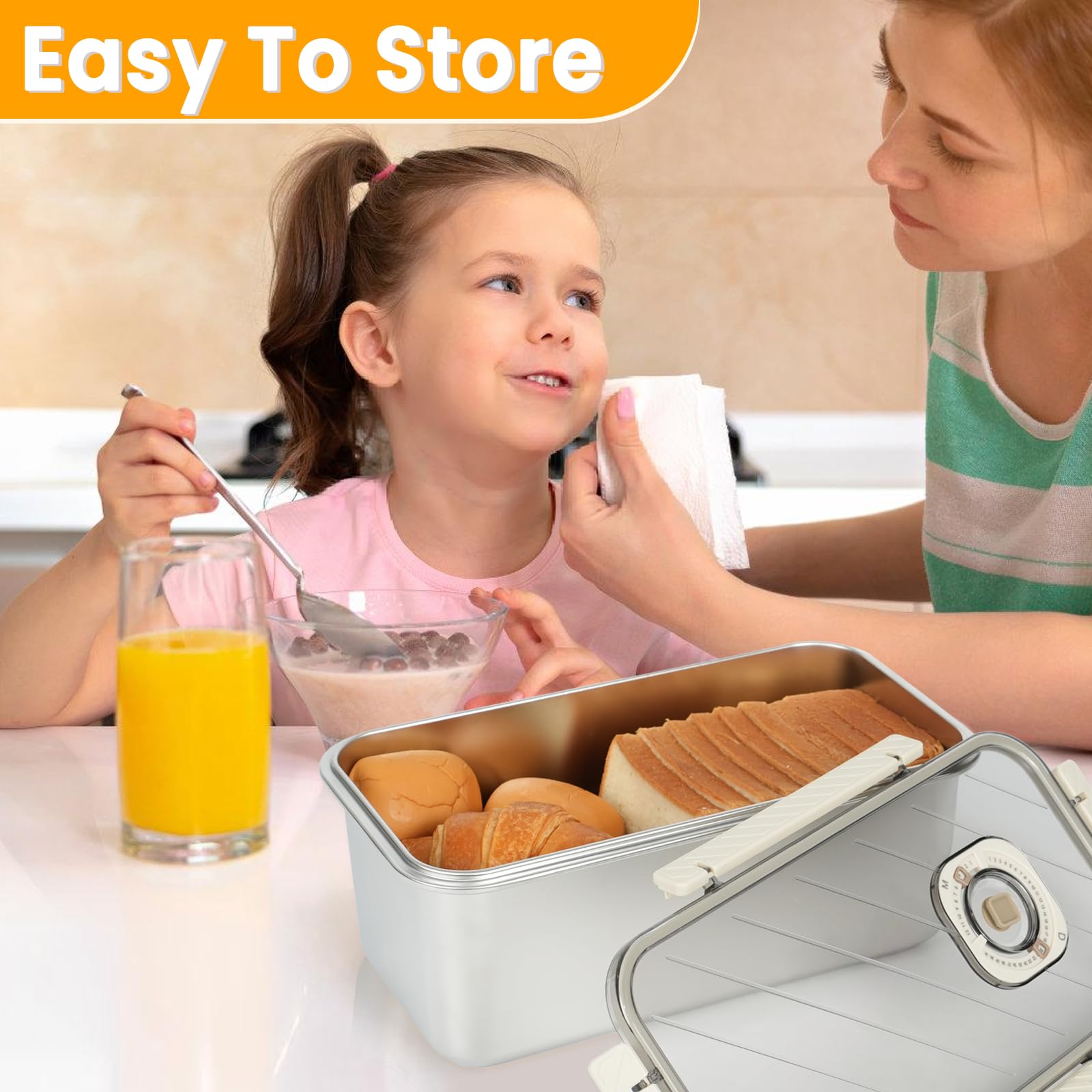 udnmlaiebot bread container dimensions guide on countertop organization and space planning.