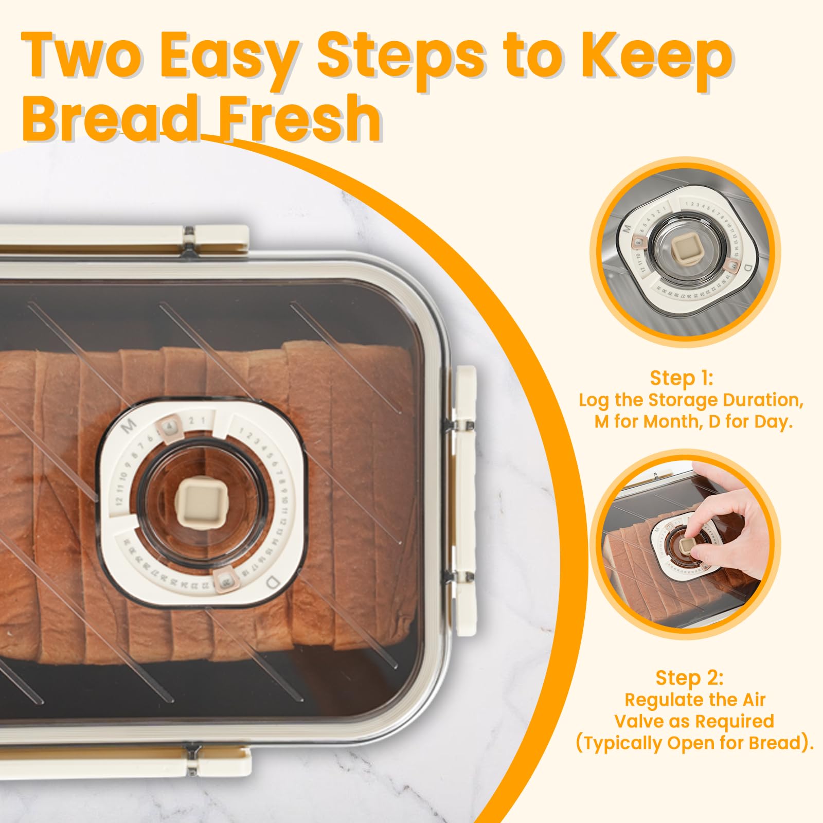 udnmlaiebot bread container inside view highlights generous capacity for loaves and pastries.